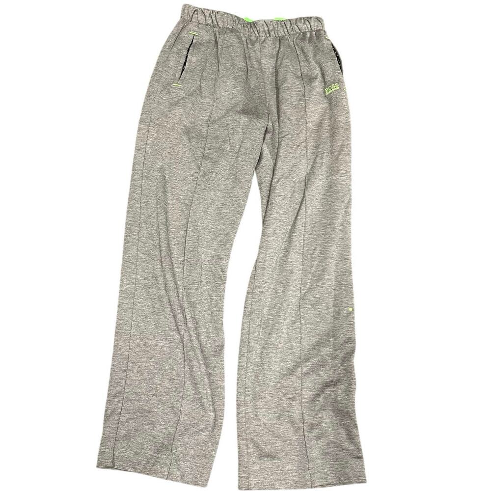 BOSS Hugo Boss Green Sweatpants Mens Gray Athletic Lounge Track Pants